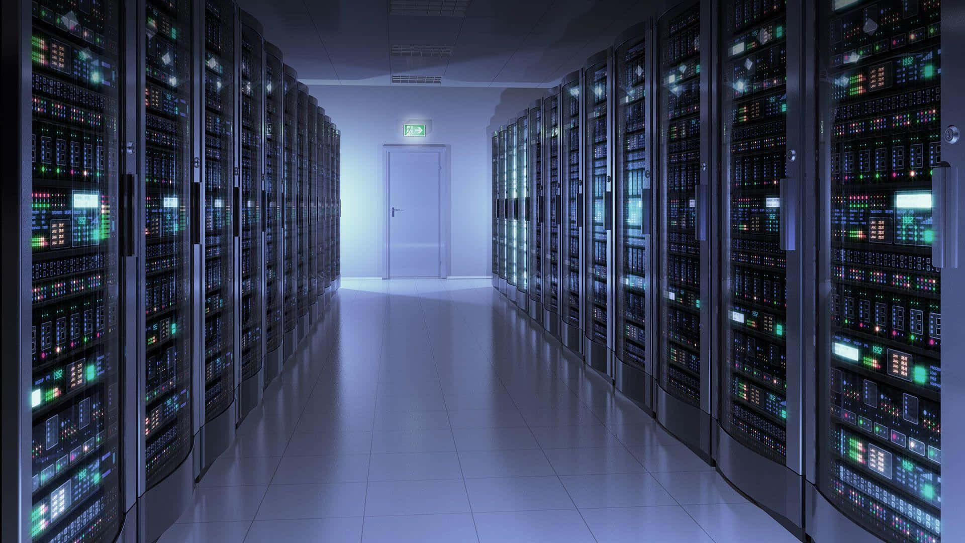 Moderne Datacenter Serverruimte Achtergrond