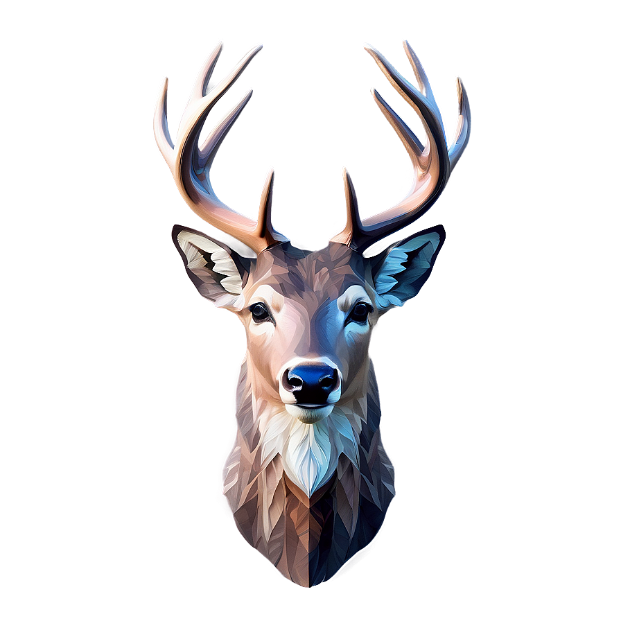 Modern Deer Head Graphic Png 06212024 PNG