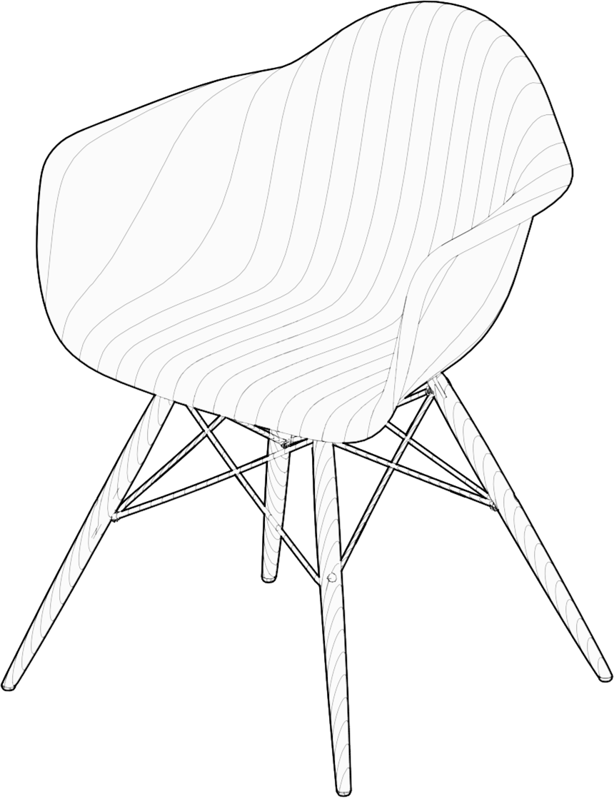 Modern Designer Chair Outline PNG