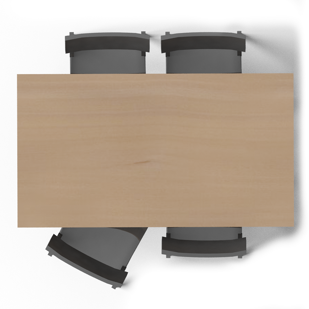 Modern Desk Setup Top View PNG