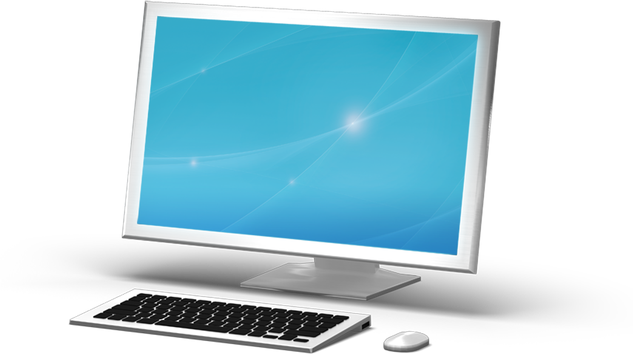 Modern Desktop Computer Setup PNG