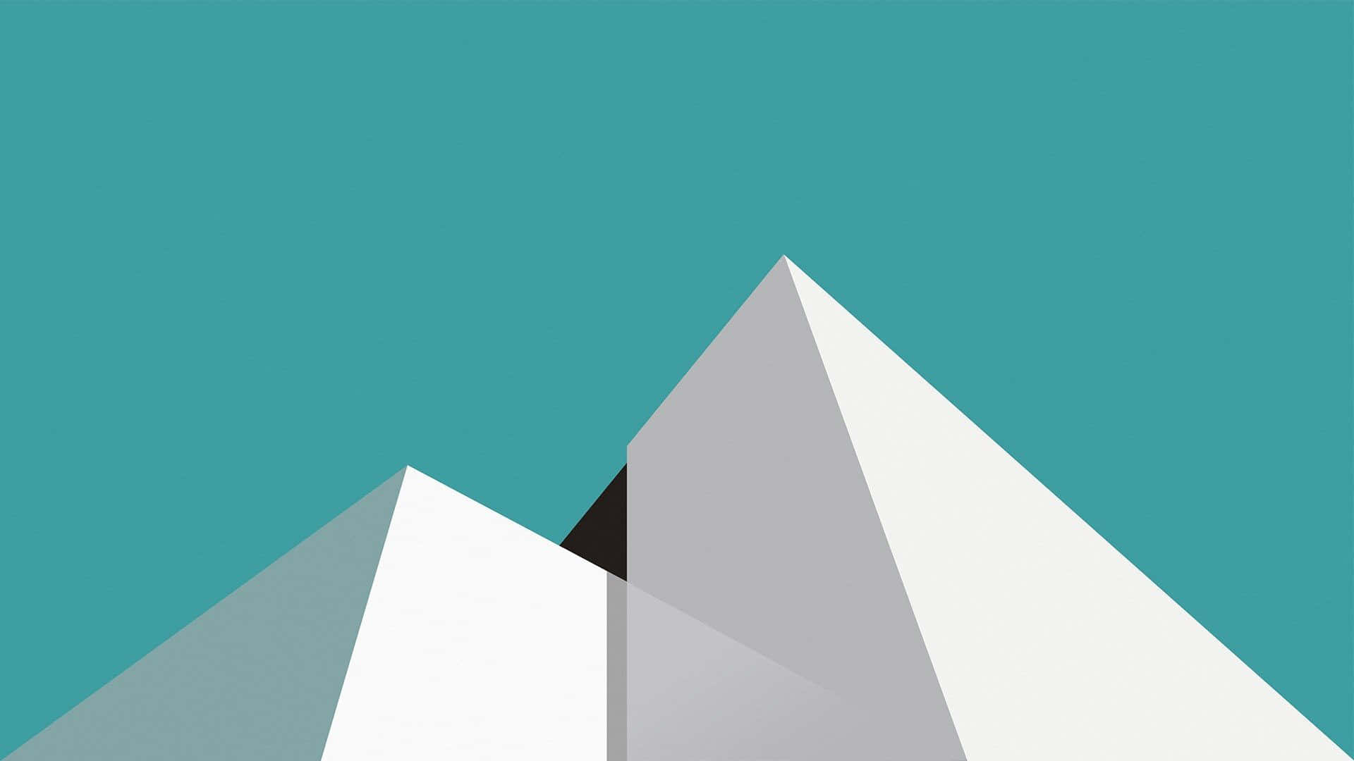 Umamontanha Branca E Azul Com Um Triângulo Preto No Topo. Papel de Parede