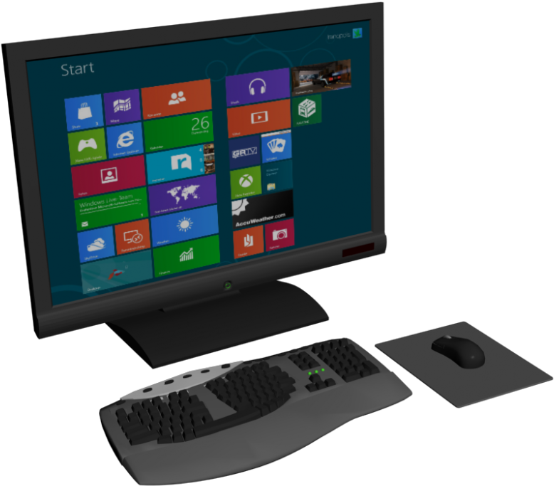 Modern Desktop Setupwith Windows8 PNG