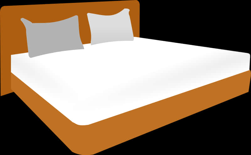 Modern Double Bed Vector Illustration PNG