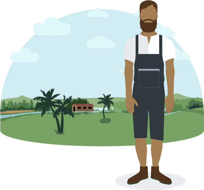 Modern Farmer Standing In Field PNG