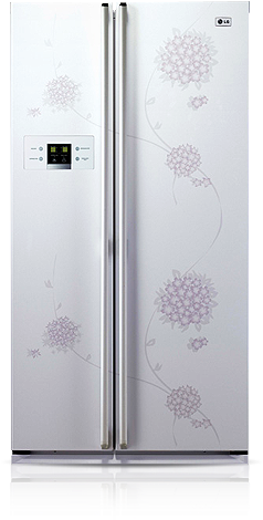 Modern Floral Design Refrigerator PNG