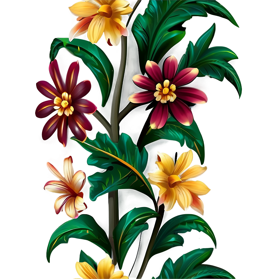 Modern Floral Pattern Png Umd57 PNG