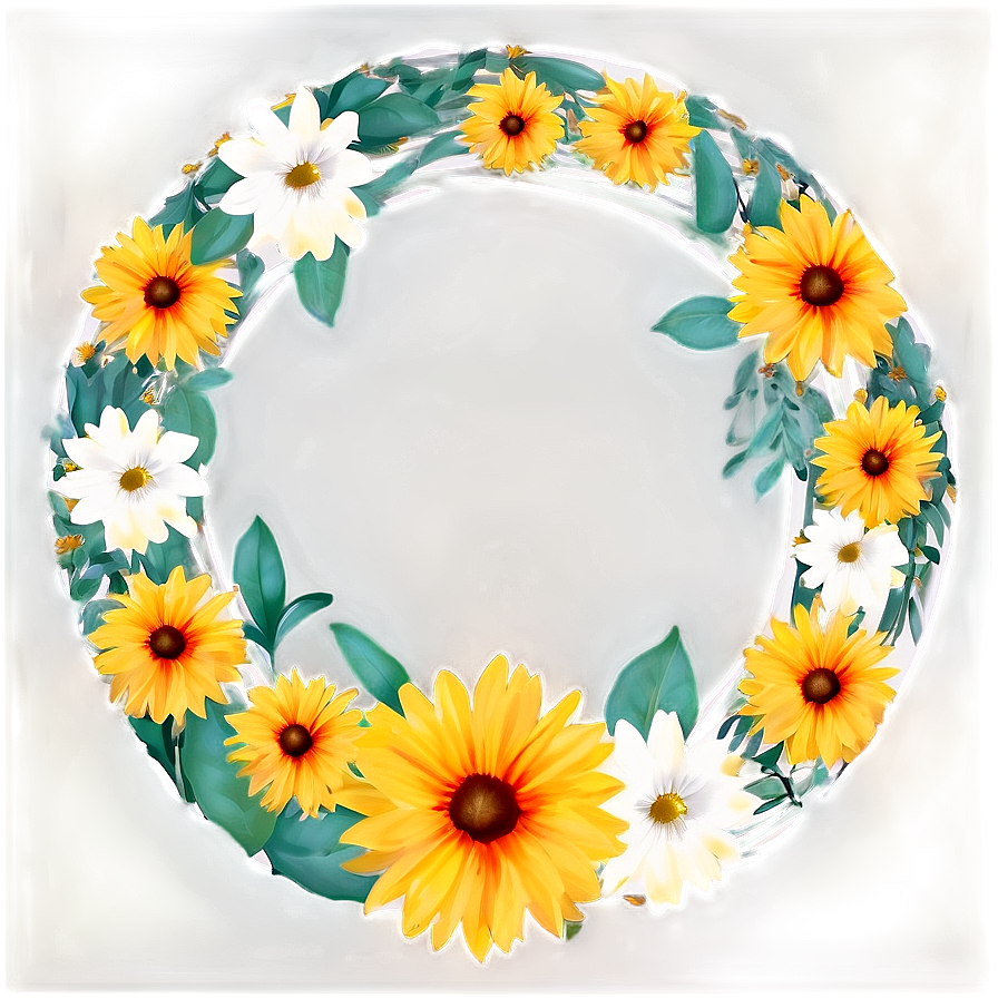 Modern Flower Circle Png 06252024 PNG