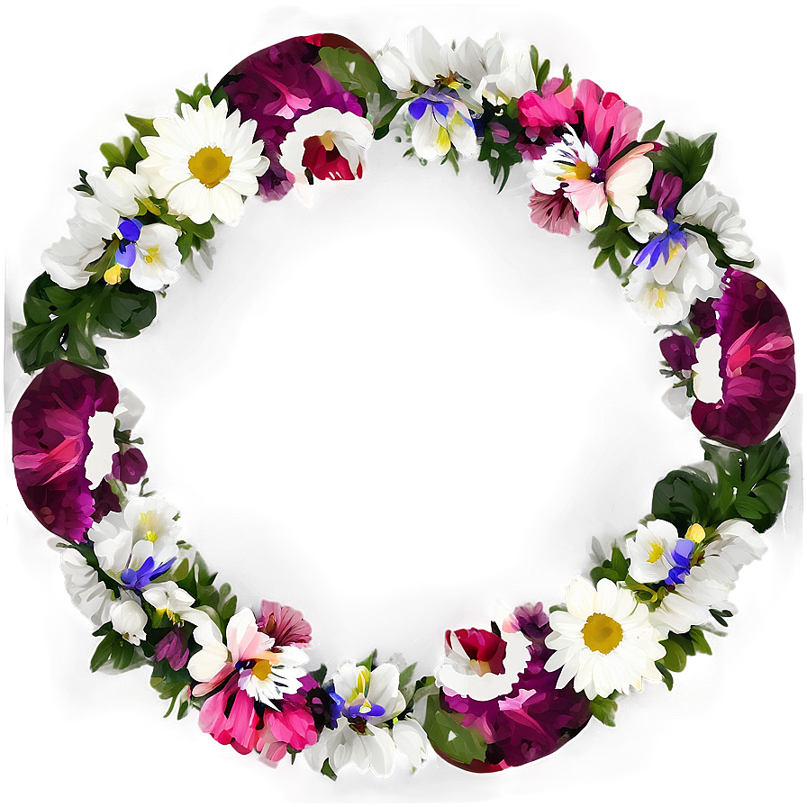 Modern Flower Circle Png Bwk62 PNG