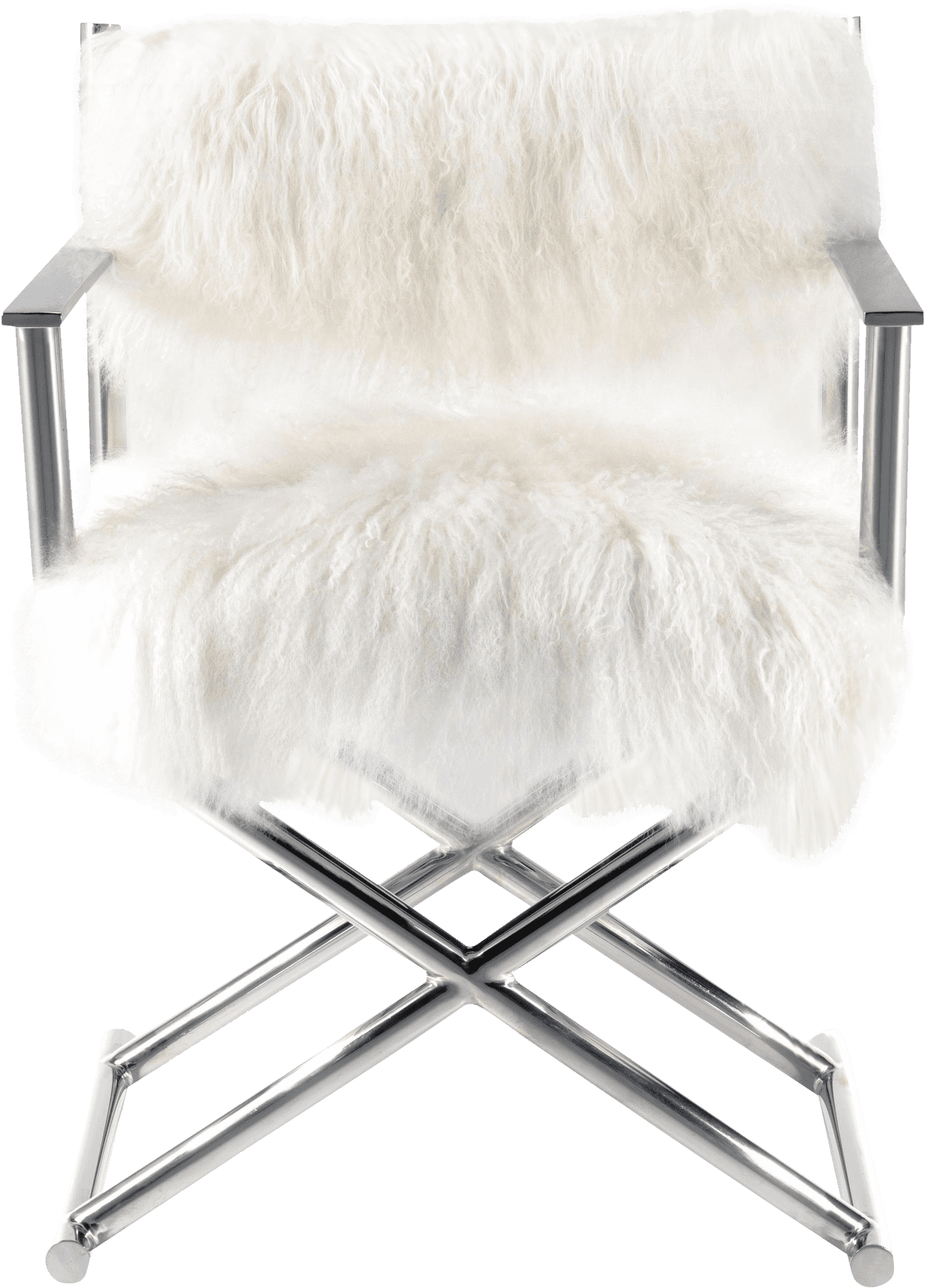 Modern Fluffy White Fur Chair PNG