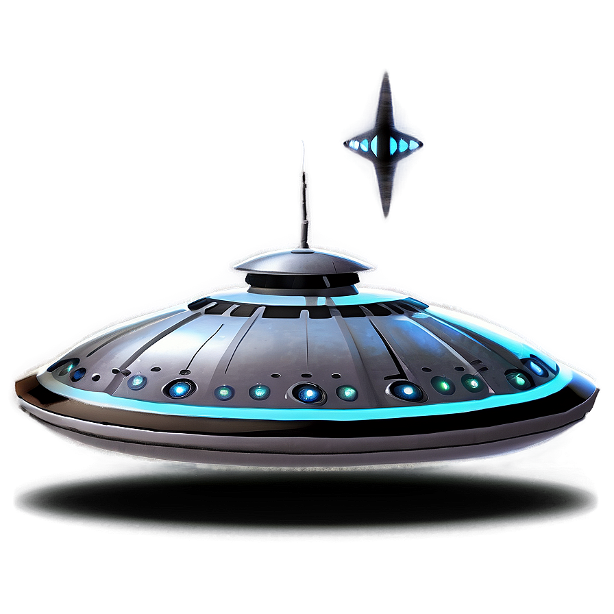 Modern Flying Saucer Artwork Png Vyr20 PNG