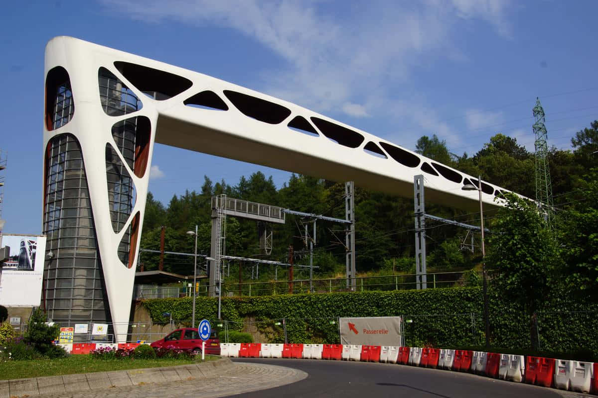 Modern Footbridge Eschsur Alzette Wallpaper