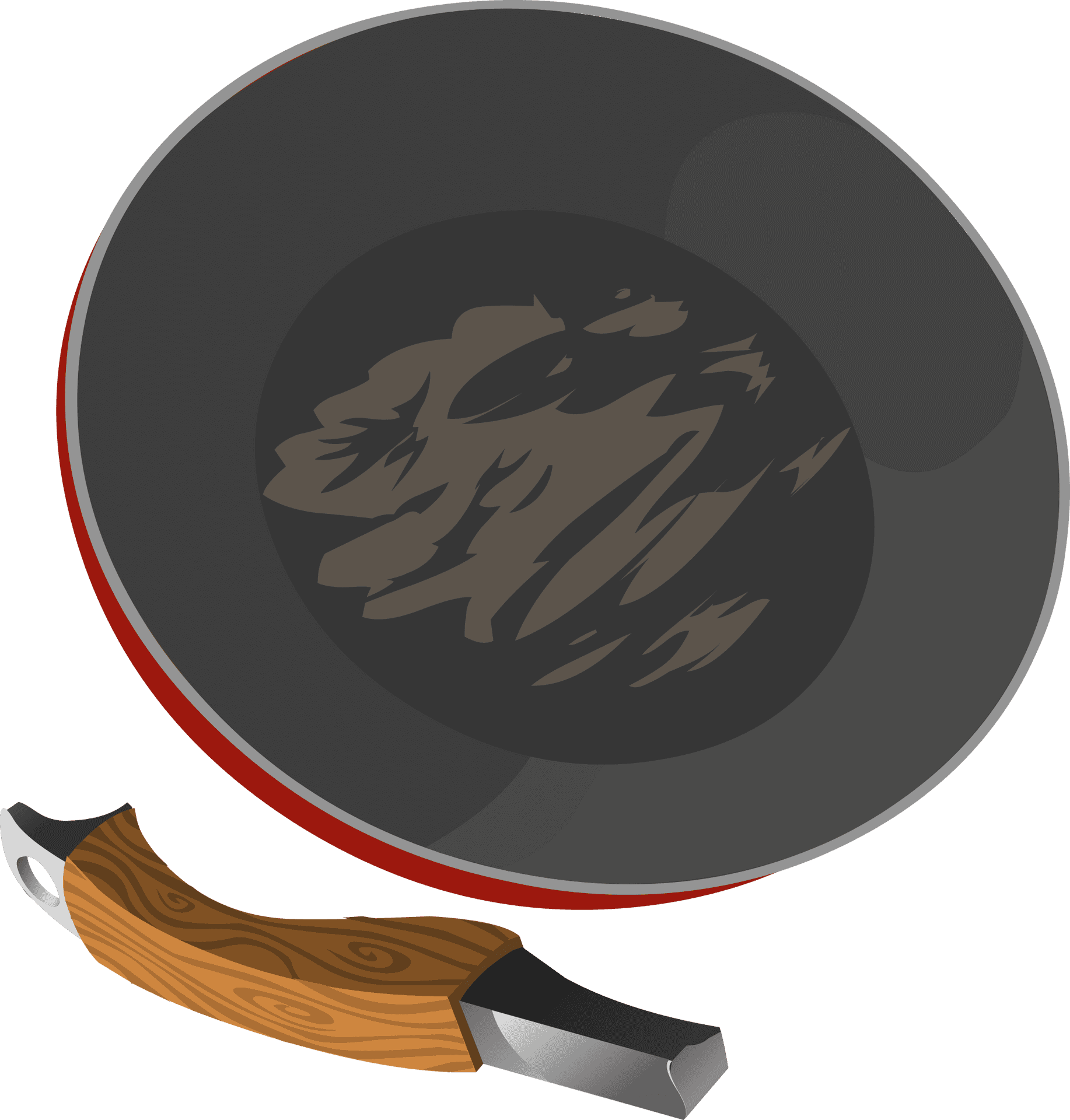 Modern Frying Pan Vector Illustration PNG