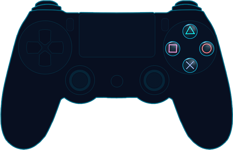 Modern Game Controller Silhouette PNG