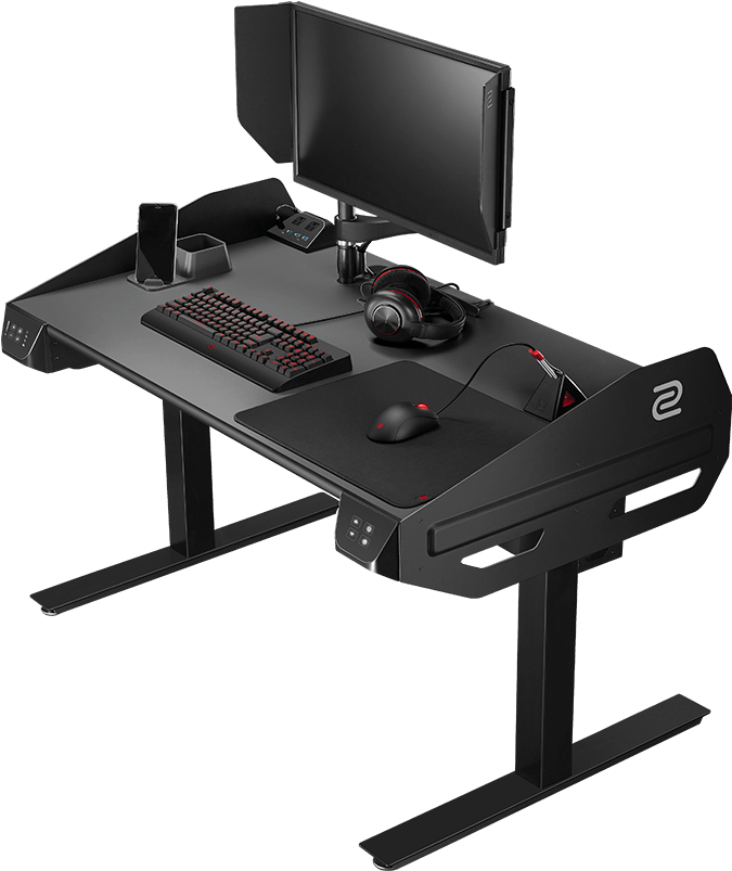 Modern Gaming Computer Desk Setup PNG