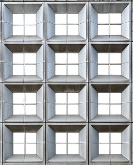 Modern Geometric Building Windows.jpg PNG