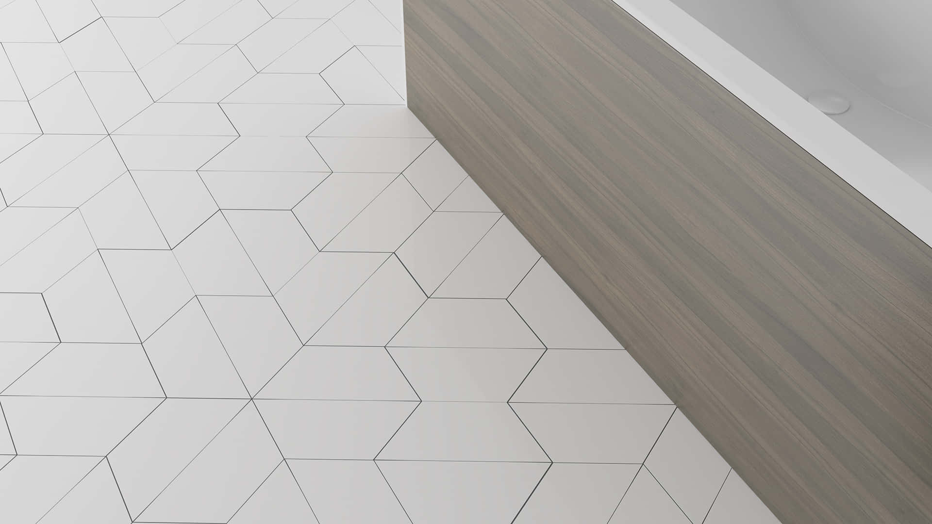 Modern Geometric Tile Flooring Wallpaper