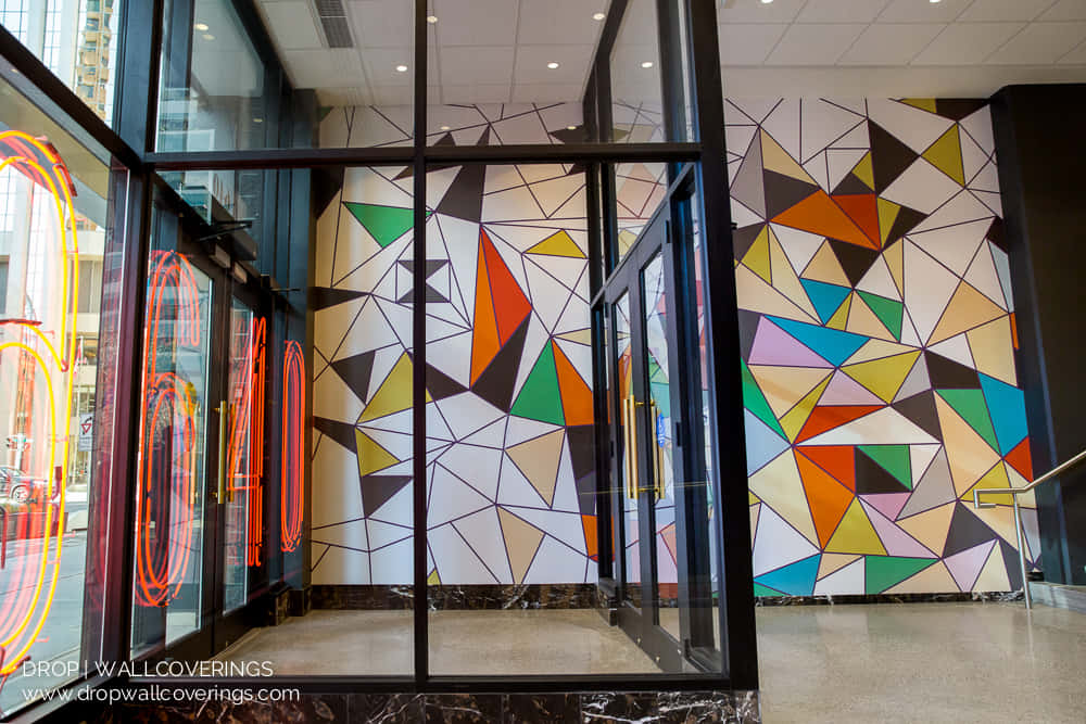 Modern Geometric Wall Art Lobby Entrance Wallpaper