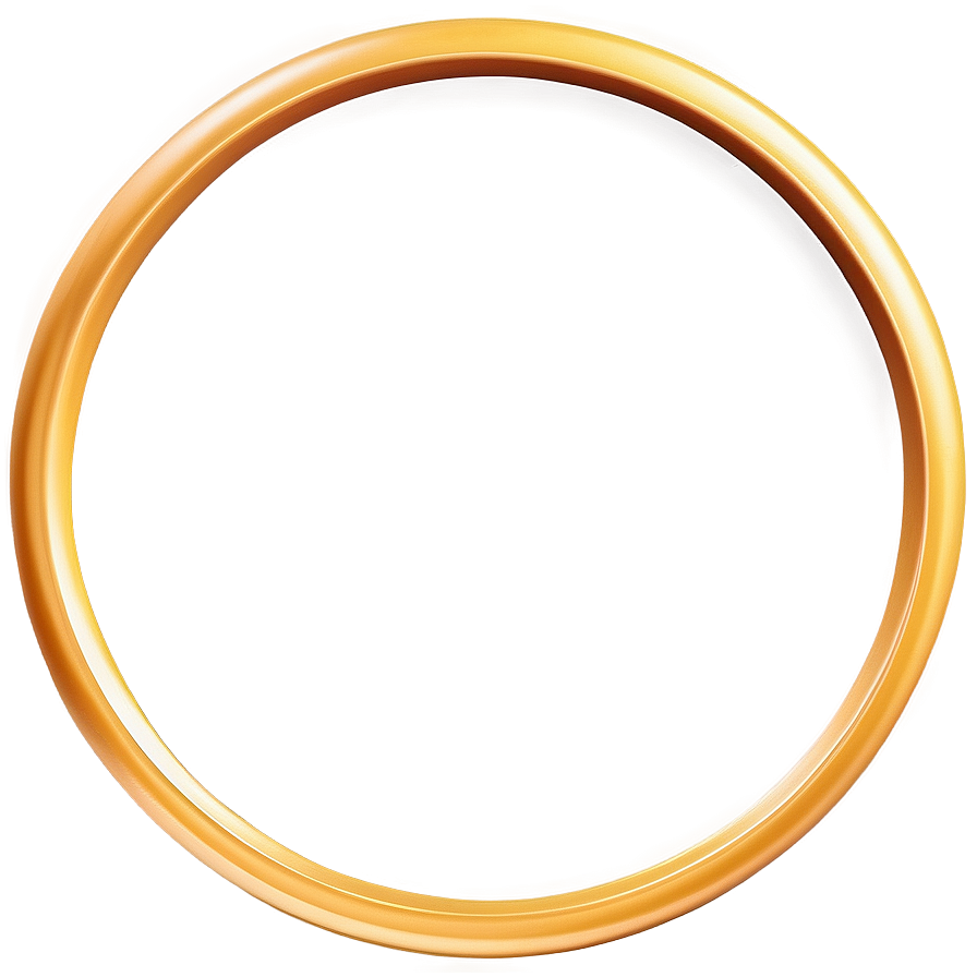 Modern Gold Circle Frame Png 06262024 PNG