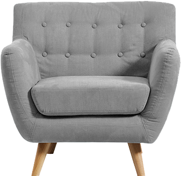 Modern Gray Armchair Design PNG