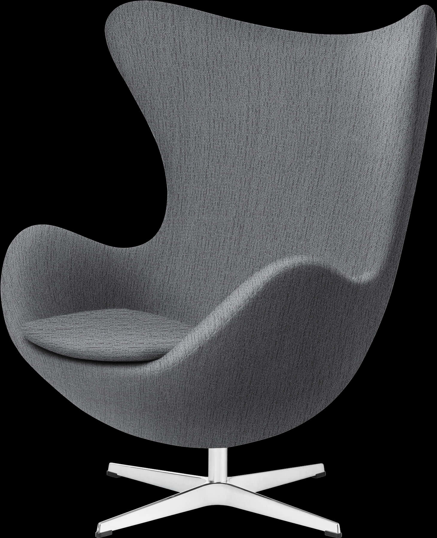 Modern Gray Egg Chair Design PNG