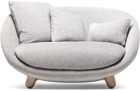 Modern Gray Loveseat Sofa PNG