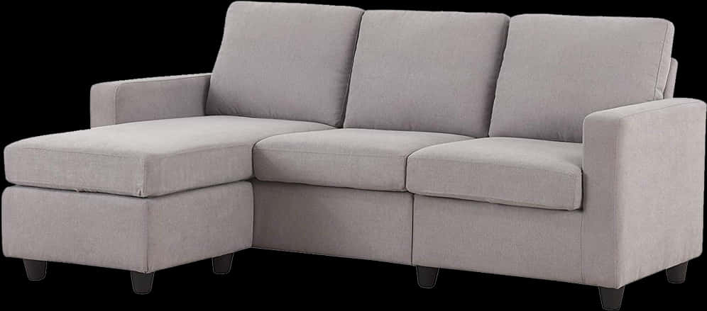 Modern Gray Sectional Sofawith Chaise PNG
