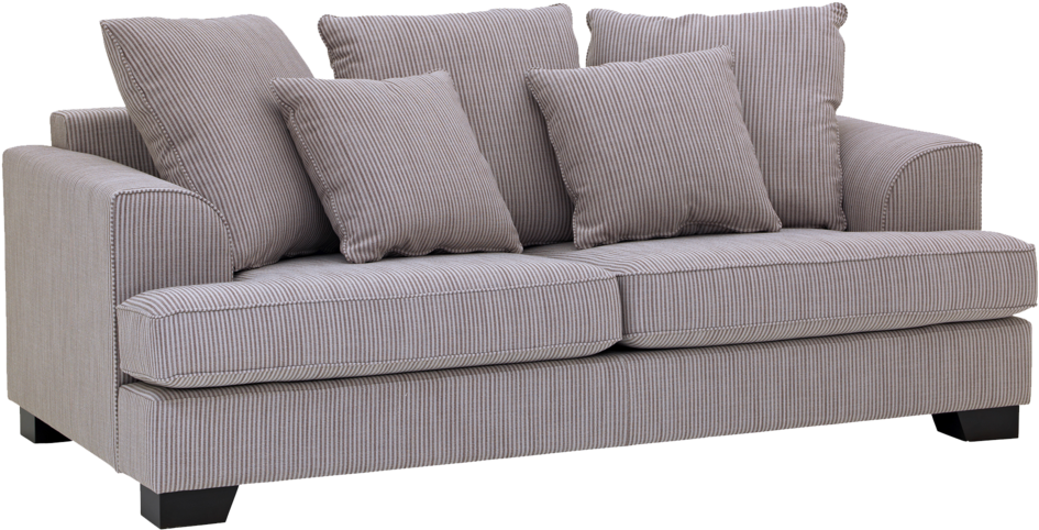 Modern Gray Striped Sofa PNG