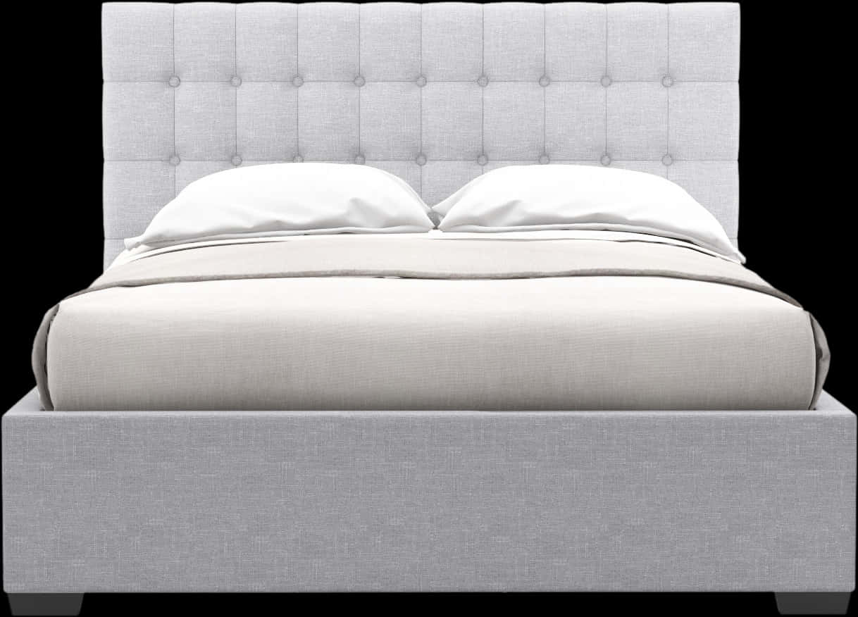 Download Modern Gray Upholstered Bed | Wallpapers.com