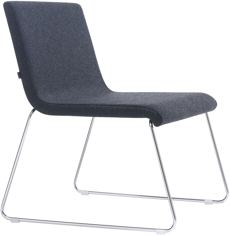 Modern Gray Upholstered Chair PNG