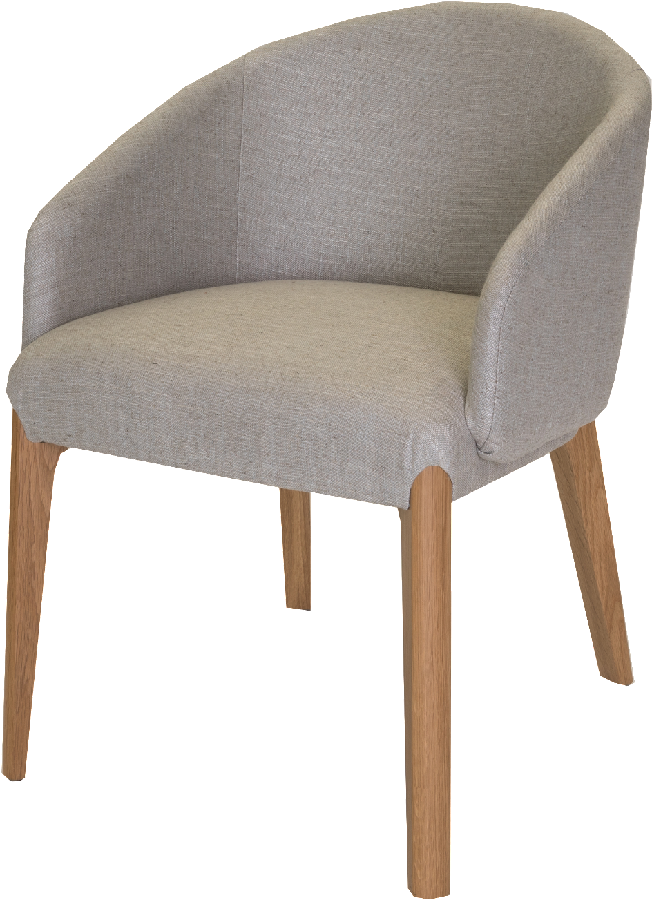 Modern Grey Fabric Accent Chair PNG