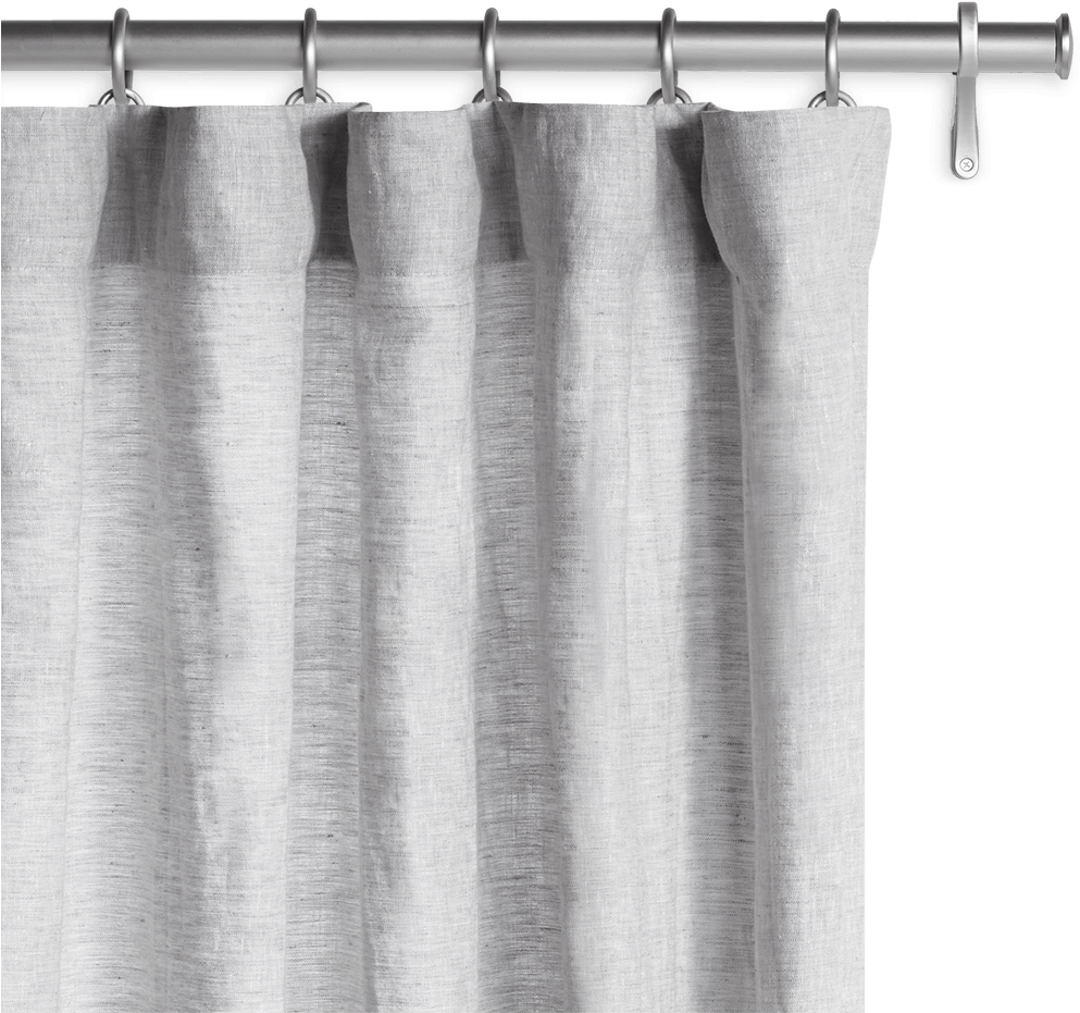 Modern Grey Linen Curtain PNG