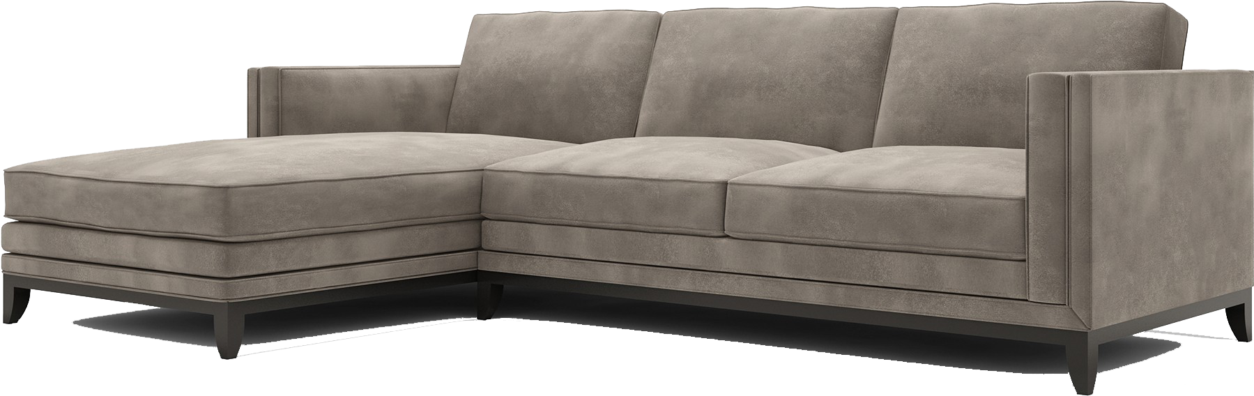Modern Grey Sectional Sofawith Chaise PNG