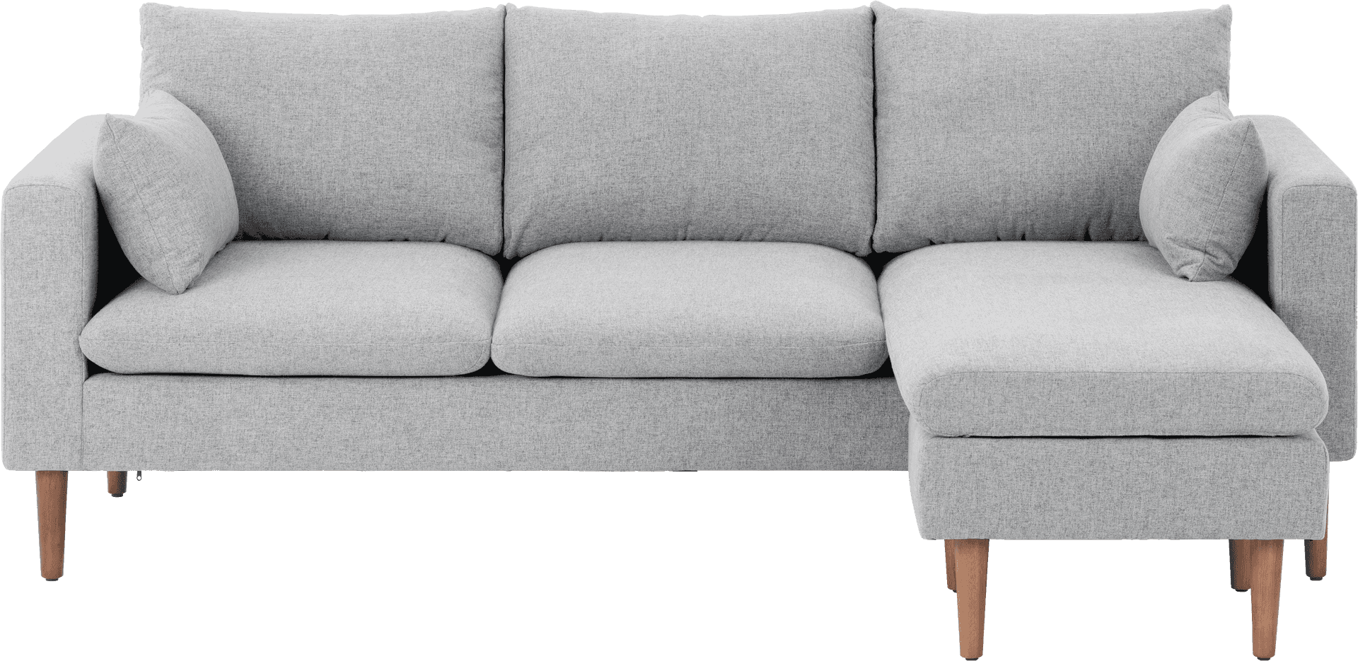 Modern Grey Sectional Sofawith Chaise PNG