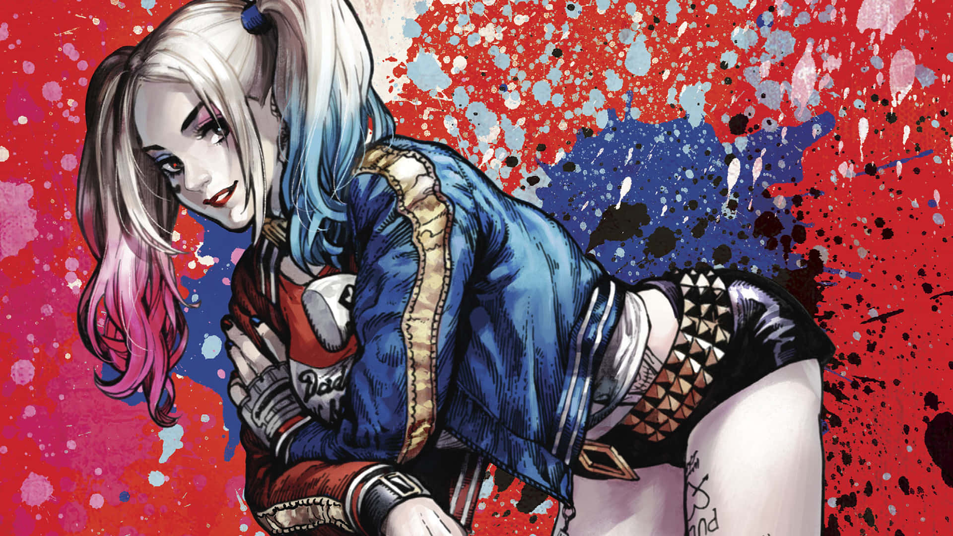 Moderne Harley Quinn Artwork Achtergrond