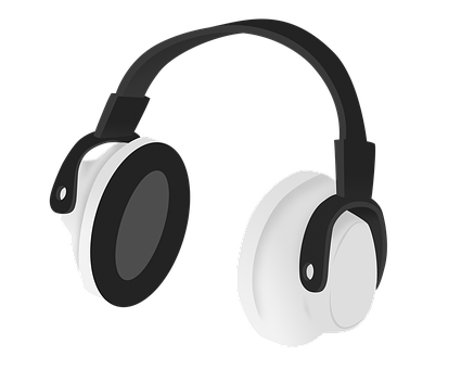 Modern Headphones Black Background PNG