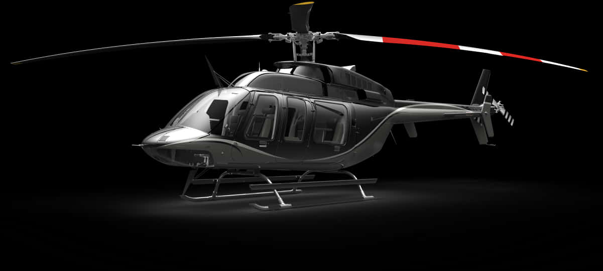 Modern Helicopter Black Background PNG