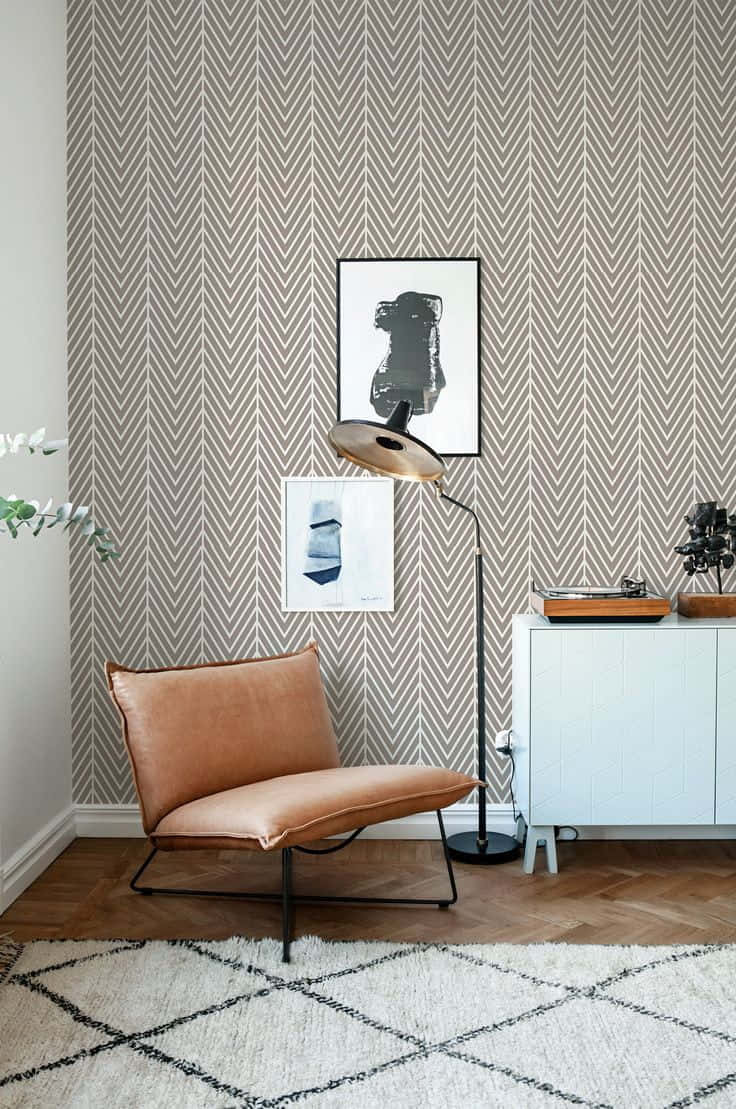 Modern Herringbone Wallpaper Interior Wallpaper