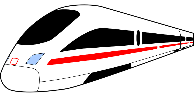 Modern High Speed Train Illustration PNG