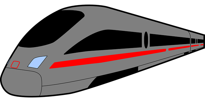 Modern High Speed Train Illustration PNG