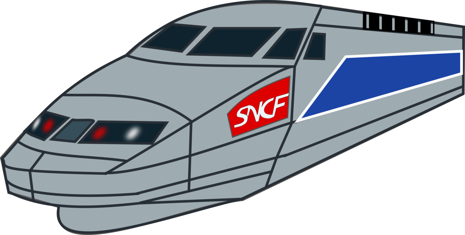 Modern High Speed Train Illustration PNG