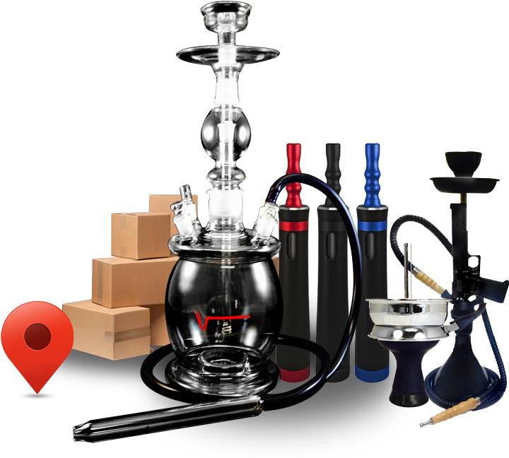 Modern Hookah Setupand Accessories PNG