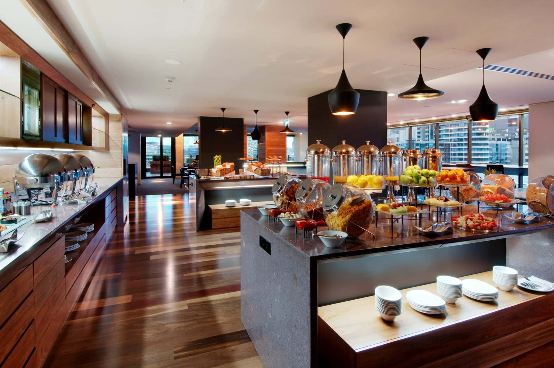 Moderne Hotellbuffetoppsett Melbourne Bakgrunnsbildet