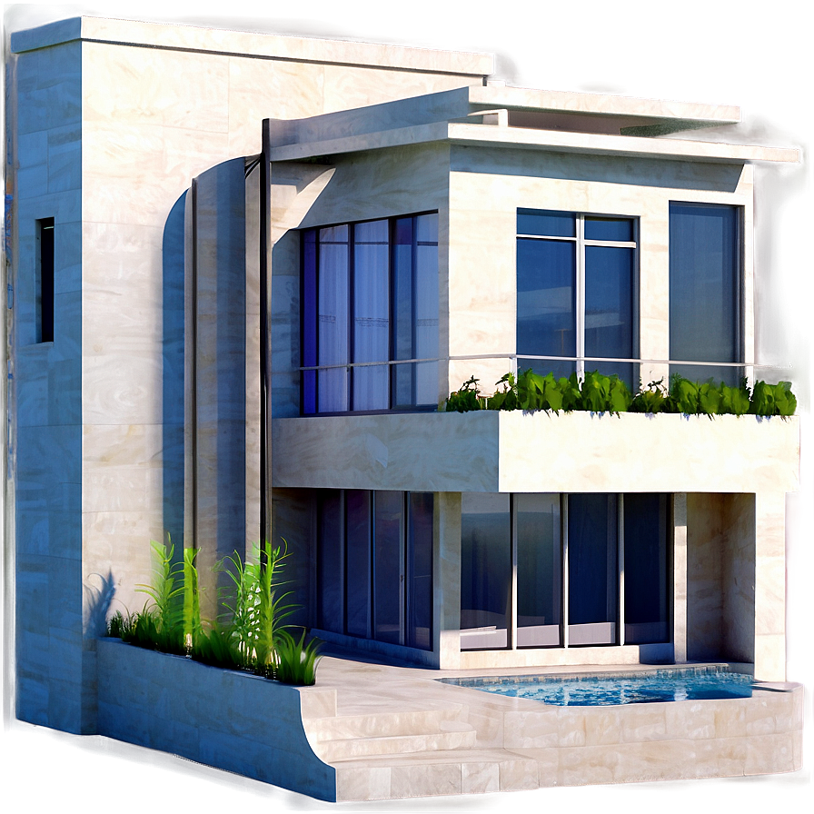 Modern House With Rooftop Terrace Png 70 PNG