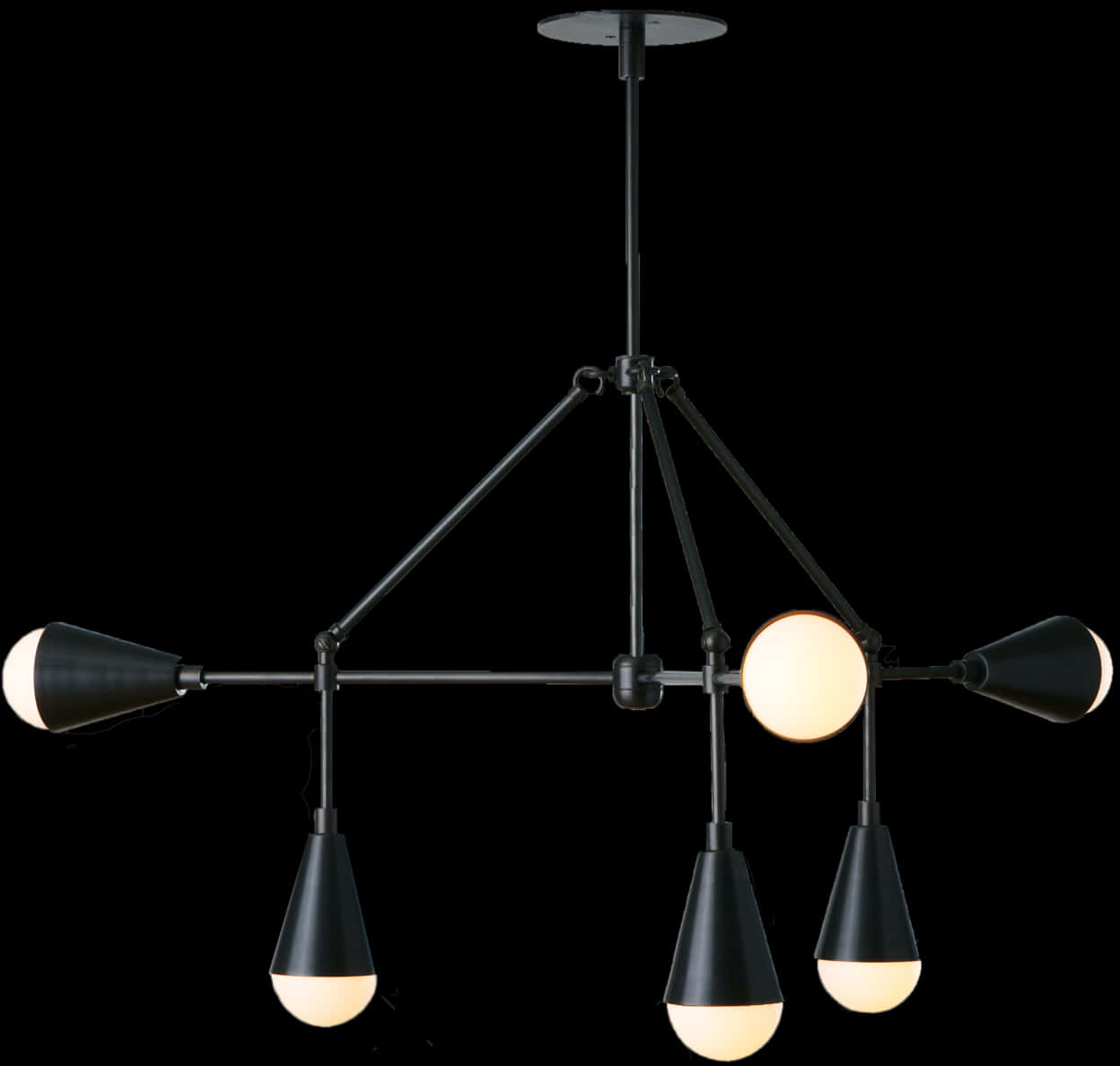 Modern Industrial Style Chandelier PNG