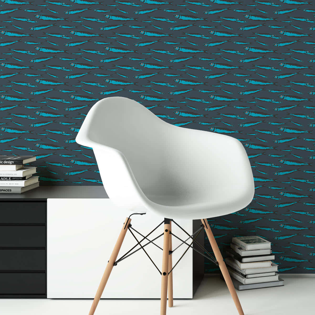 Modern Interior Sardine Wallpaper Design Wallpaper