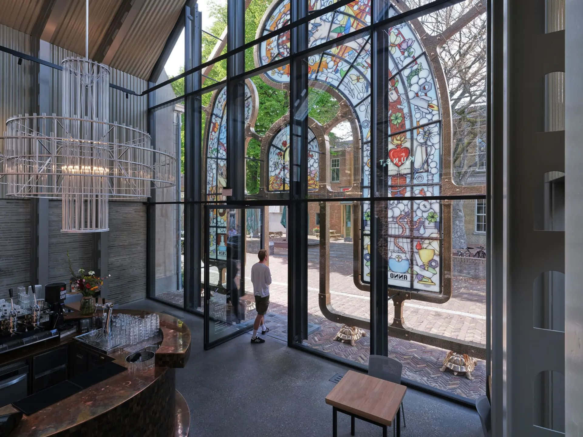 Modern Interior Stained Glass Windows Dordrecht Wallpaper