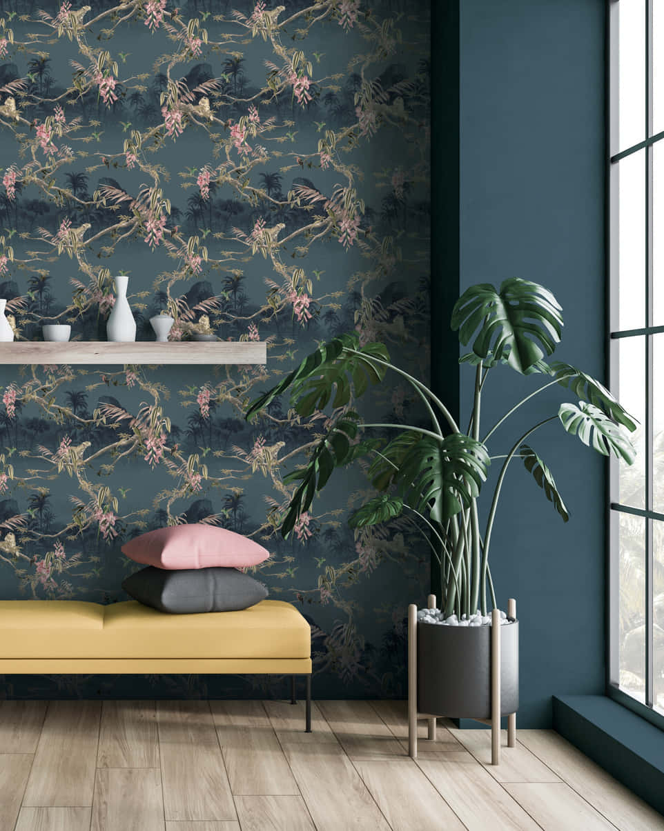 Modern Interior With Tropical Wallpaper Wallpaper
