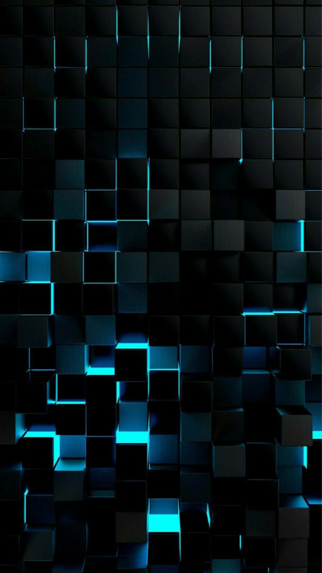 Modern Iphone Dark Blue Cube Wallpaper