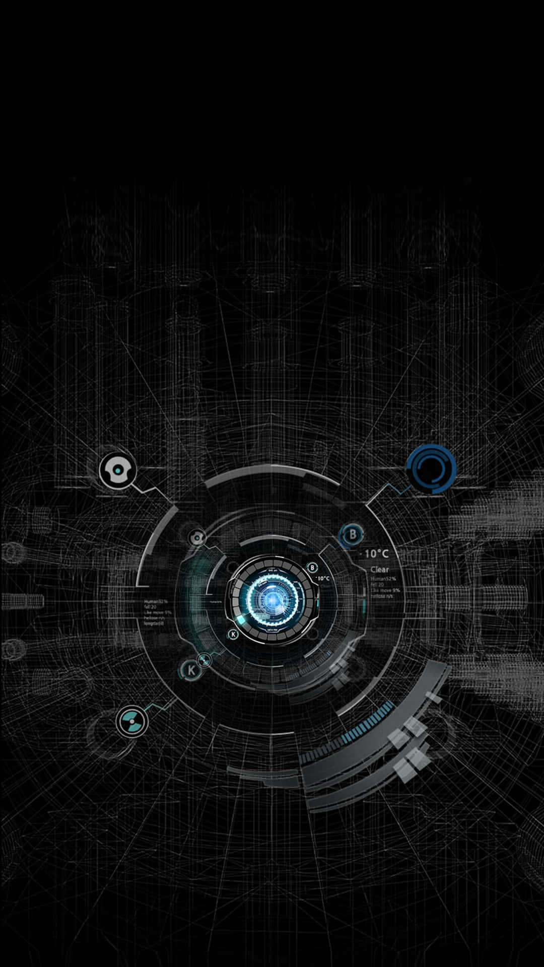 A Black Background With A Circular Design Wallpaper